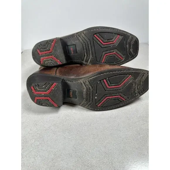 Laredo Men’s 10D Brown Leather Western Cowboy Boots Square Toe Rodeo Work